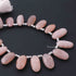 1 Strand Peach MoonStone Faceted Briolettes -Oval Shape Briolettes - 15mmx5mm-6 inch BR0150