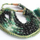 342ct. 4 Strands Shaded Emerald Smooth Oval Precious Necklace , Shaded Emerald Smooth Oval Beads, Emerald Necklace - SPB 0241 - Tucson Beads