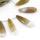 1  Strand Bio Yellow Chalcedony Faceted Briolettes - Pear Shape Briolettes  38mmx12mm-39mmx13mm  6.5 Inches BR564 - Tucson Beads