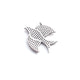 1 Pc Pave Diamond Bird Charm 925 sterling Silver Pendant - Bird Charm Pendant 20mmx22mm Pdc051 - Tucson Beads