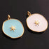 1 PC Round Bakelite Star Charm Yellow Gold Vermeil Pendant- 18mmx14mm PDC1305