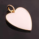 1 PC Pave Diamond Bakelite Heart Charm Yellow Gold Vermeil Pendant- 26mmx22mm PDC1306 - Tucson Beads