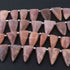 1 Strand Peach Moonstone Faceted Long Trillion Briolettes  - Faceted Baguette Briolettes 25mmx12mm 8 Inches BR0197