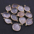 13 Pcs Golden Rutile Assorted Shape 24k Gold Plated Pendant & Connecter,- 21mmx15mm PC340