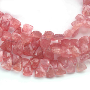 1 Strand Excellent Quality Strawberry Quartz Pear Shape Faceted  Briolettes -  jewelry Making Supplies 11mmx8mm - 8 Inches BR01720 - Tucson Beads