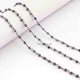 5 Feet Iolite Rondelles Rosary Style Oxidized Silver plated Beaded Chain- 3mm- Black wire Chain SC359 - Tucson Beads