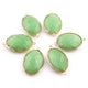 6  Pcs Green Chalcedony Oval Shape 24k Gold Plated Connecter& Pendant,- 32mmx19mm PC330 - Tucson Beads