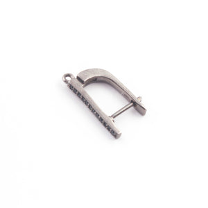 1 Pair Black Spinel Hoop Earring - 925 Sterling Silver Fish Hoop Earring 20mmx12mm PDC1167 - Tucson Beads