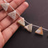 1 Strand Mix Stone Smooth Triangle  Beads Briolettes -  8mmx9mm-10mmx12mm 8 Inches BR3102