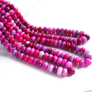 1  Long Strand Shaded Hot Pink Opal Smooth Rondells -Round  Shape  Rondells 7 mm-9m-16 Inches BR02449 - Tucson Beads