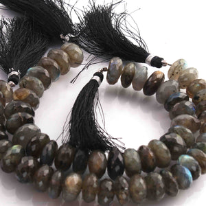 1 Strand Labradorite Faceted Rondelles - Roundel Beads 12mm-14mm 8 Inches  BR345 - Tucson Beads