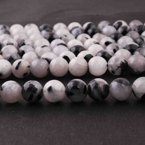 1 Strand Black Rutile  , Best Quality ,AAA Quality , Smooth Round Balls - Smooth Balls Beads -8mm 15.5 Inches BR0056 - Tucson Beads
