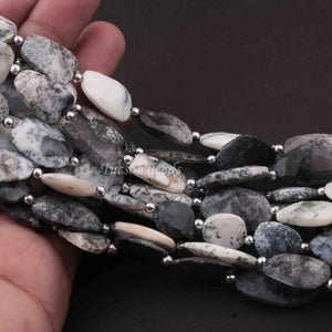 1 Strand Dendrite Opal Faceted Briolettes -Assorted Shape Briolettes - 23mmx13mm-12mmx11mm-8.5 inch BR0231 - Tucson Beads