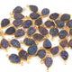 10 Pcs Mystic Purple Druzy Pear 925 Sterling Vermeil Double Bail Connector- 8mmx17mm-9mmx19mm SS486 - Tucson Beads