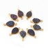 9 Pcs Mystic Purple Druzy Pear 925 Sterling Vermeil Double Bail Connector- 8mmx17mm-9mmx19mm SS486