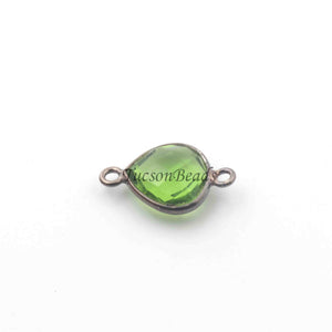 10 Pcs Peridot  Oxidized Sterling Silver Heart Shape Pendant & Connector - 14mmx11mm-17mmx11mm  SS535 - Tucson Beads