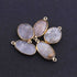5  Pcs Golden Rutile Oval Shape 24k Gold Plated Pendant & Connecter,- 22mmx14mm PC338
