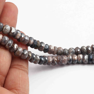 1 Strand Shaded Grey Silverite Faceted Briolettes - Roundels Beads 7mm-8mm 6 Inches BR706 - Tucson Beads