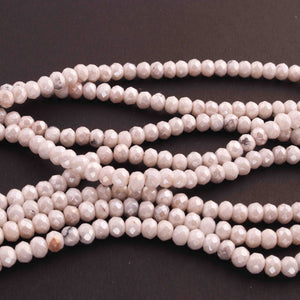 1 Strands White Silverite Faceted Rondelles - Roundel Beads 6mm-7mm  8 Inches BR358 - Tucson Beads