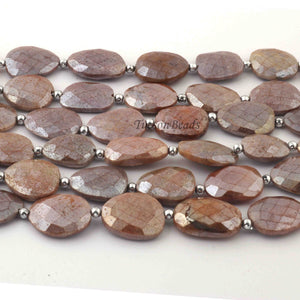 1 Strand Excellent Quality Peach Moonstone Silver Coated Briolettes- Assorted Shape Briolettes - 13mmx10mm-19mmx14mm - 8 Inches- BR0249 - Tucson Beads