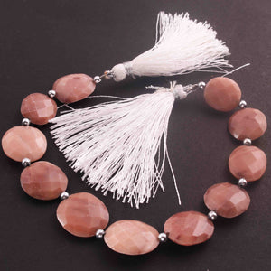 1 Strand Peach Moon Stone  Briolettes - Coin shape Beads 14mmx18mm- 9 Inches BR692 - Tucson Beads