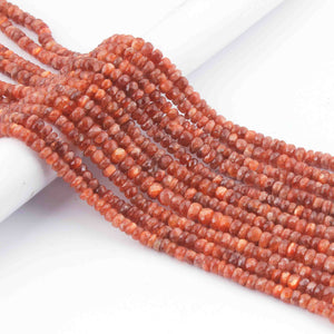 1 Strand Sunstone Faceted Rondelles-Gemstone Beads - Sunstone Beads -5mm-6mm - 15 Inch BR01136 - Tucson Beads