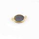 11 Mystic Black Druzy Oval 925 Sterling Vermeil Double Bail Connector - 9mmx16mm-17mmx10mm SS673 - Tucson Beads
