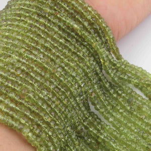 1 Strand Peridot Faceted Rondelles Beads - Peridot  Roundel Beads -4mm-5mm - 14 Inches BR01134 - Tucson Beads