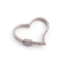 1 PC Pave Diamond Heart Lock 925 Sterling Silver - Diamond Heart Lock with Screw On Mechanism 28mmx33mm PDC760