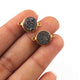 9 Mystic Black Druzy Round 925 Sterling Vermeil Double Bail Connector - 10mmx16mm-11mmx17mm SS668 - Tucson Beads