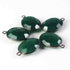 5 Pcs Green Onyx Oxidized Sterling Silver Faceted Oval Single Bail Pendant-20mmx13mm SS237