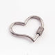 1 Pc Pave Diamond Heart Shape Carabiner- 925 Sterling Silver / Rose Gold - Diamond Lock with Screw On Mechanism 26mmx28mm GVCB001 - Tucson Beads