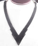 Black Hydro Beaded Necklace AAA Quality Gemstone Necklace Black Mat Necklace -2mm-3mm- 15 Inches - SPB0121 - Tucson Beads