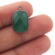 5 Pcs Green Onyx Faceted Oxidized Sterling Silver Rectangle Shape Pendant  Single Bali  18mmx11mm- SS1004 - Tucson Beads