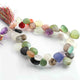 1 Long Strand Multi Stone Smooth Briolettes -Heart Shape Mix Stone Briolettes - 11mmx10mm-13mmx15mm -10 Inches BR434 - Tucson Beads