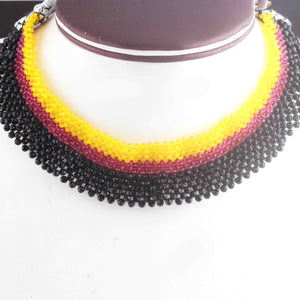 Multi Hydro Beaded Necklace AAA Quality Gemstone Necklace Colorful Mat Necklace -2mm-3mm- 8  Inches - SPB0066 - Tucson Beads
