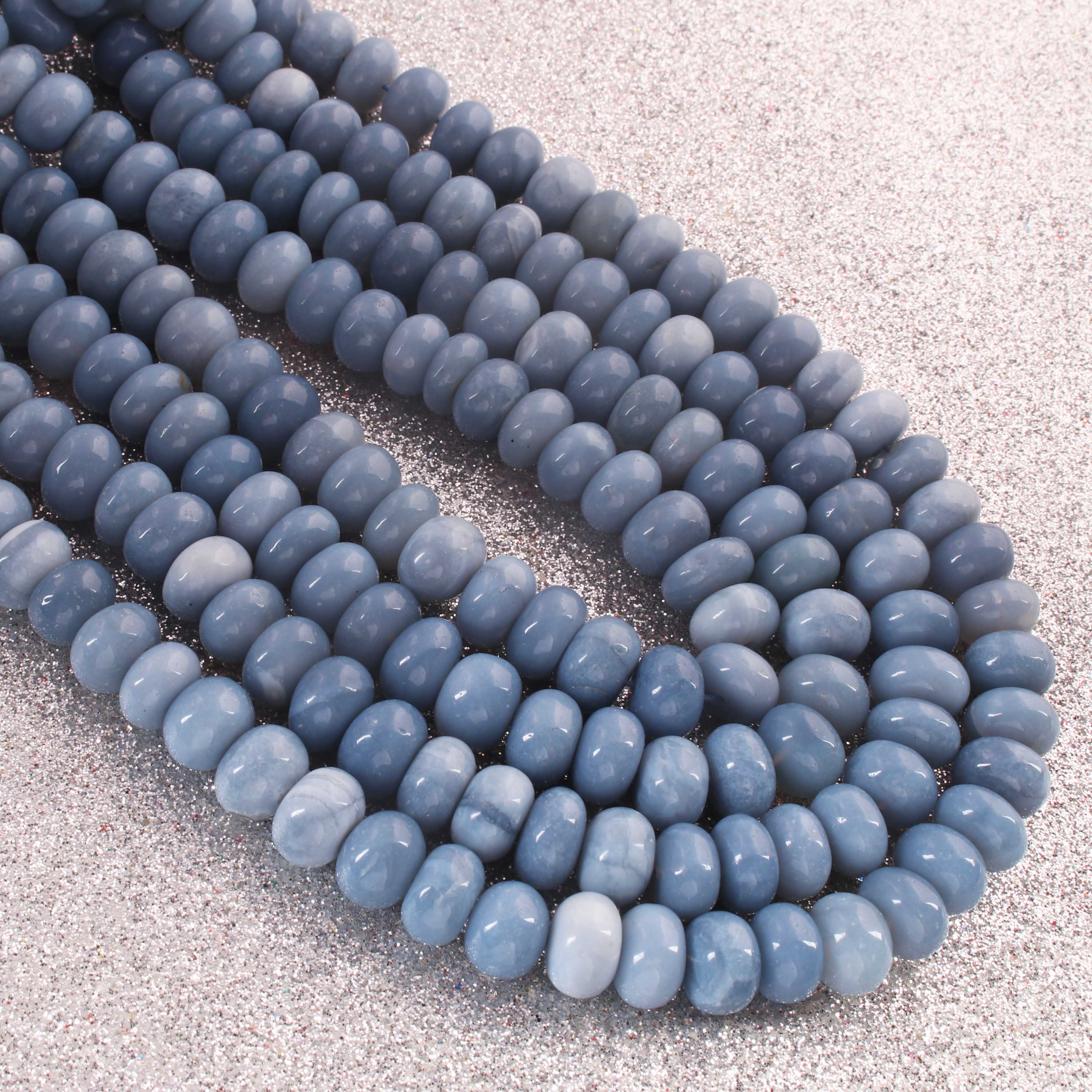 1 Long Strand Amazing Blue Oregon Opal Smooth Rondelle Shape Beads