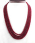5 Strands Of Dyed Ruby  Corundum Necklace -Faceted Rondelles Beads - Dyed Ruby Necklace - Stunning Elegant Necklace - BR2069