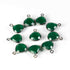 13 Pcs Green Onyx Oxidized Sterling Silver Faceted Heart Shape Pendant- 14mmx11mm SS692