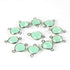 19  Pcs  Aqua Chalcedony Faceted Oxidized  sterling Silver Heart Shape Connector 17mmx11mm- SS657