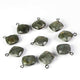 6 Pcs Labradorite Oxidized Sterling Silver Faceted Cushion Shape Pendant- 14mmx11mm SS700 - Tucson Beads