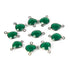 12  Pcs Green Onyx Faceted Oxidized  sterling Silver Assorted Shape Connector/Pandant 17mmx11mm- SS709