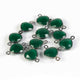 10  Pcs Green Onyx Faceted Oxidized  sterling Silver Heart Shape/ Round Shape Connector/Pandant 17mmx11mm- SS709 - Tucson Beads