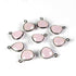 8 Pcs Rose Quartz Faceted Oxidized  sterling Silver Heart Shape Pendant 14mmx11mm- SS651