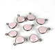 15 Pcs Rose Quartz Faceted Oxidized  sterling Silver Heart Shape Pendant 14mmx11mm- SS651 - Tucson Beads