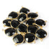 10 Pcs Black Onyx 925 Sterling Vermeil Gemstone Faceted Heart Shape Double Bail Connector -22mmx15mm SS984