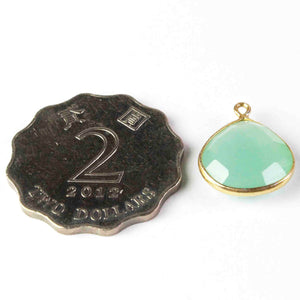 17 Pcs Aqua Chalcedony 925 Sterling Vermeil Gemstone Faceted Heart Shape Single Bail Pendant -19mmx15mm SS987 - Tucson Beads
