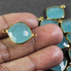 15 Pcs Beautiful Blue Aqua Chalcedony 925 Sterling Vermeil Gemstone Faceted Cushion Shape Double Bail Connector -23mmx15mm SS053 - Tucson Beads