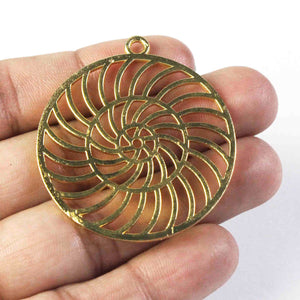 Bulk Lot 5 Pcs Designer Copper Round Charm Pendant,Gold Plated Copper Pendant,Unique Copper Pendant, Jewelry Making 45mmx40mm GPC122 - Tucson Beads