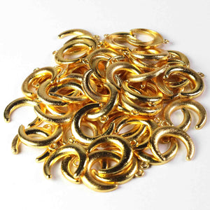 20 Pcs Beatiful Moon Charms Gold Plated Designer Copper Pendant ,Scratch Mat 24 K Gold Copper Beads,Jewelry Making 18mmx19mmBulkLot GPC135 - Tucson Beads